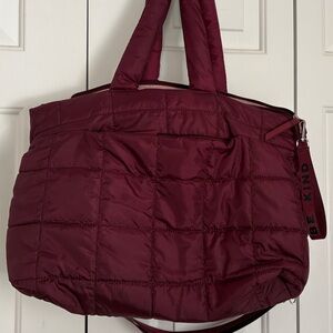 Quilted Burgundy Tote Bag Isaac Mizrahi